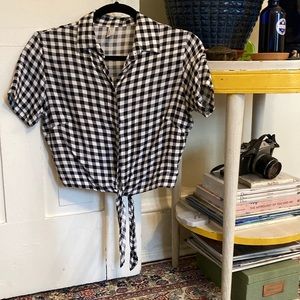 ✨American Apparel ginghams top xs/s